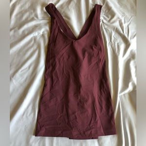 lululemon Open Back Wine-Colored Workout Tank (Size 4)